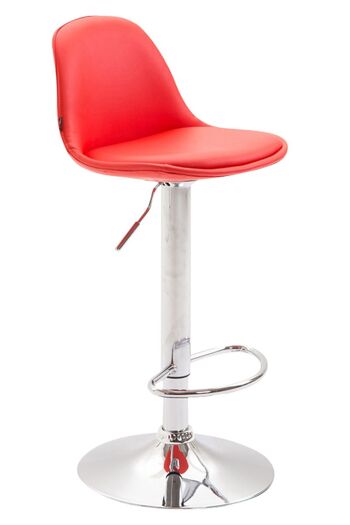 Tabouret Lupara Cuir Artificiel Rouge 6x43cm 1