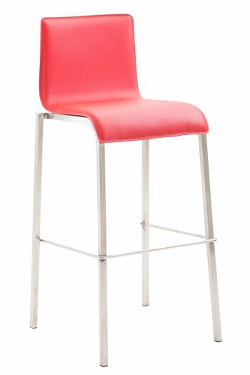 Zungti Tabouret de Bar Cuir Artificiel Rouge 7x45cm 1