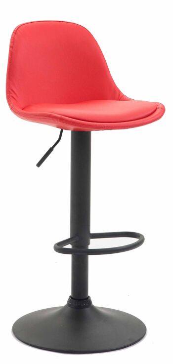 Fombio Tabouret de Bar Cuir Artificiel Rouge 6x43cm 1