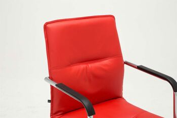 Fiumara Chaise Visiteur Cuir Artificiel Rouge 8x60cm 4