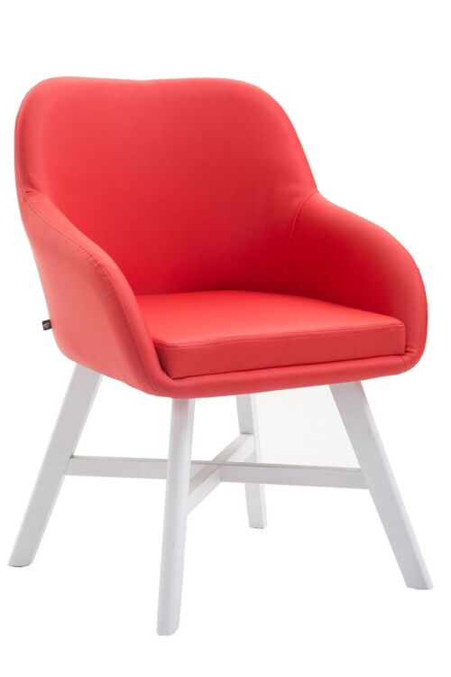 Hiberia Bezoekersstoel Kunstleer Rood 10x55cm