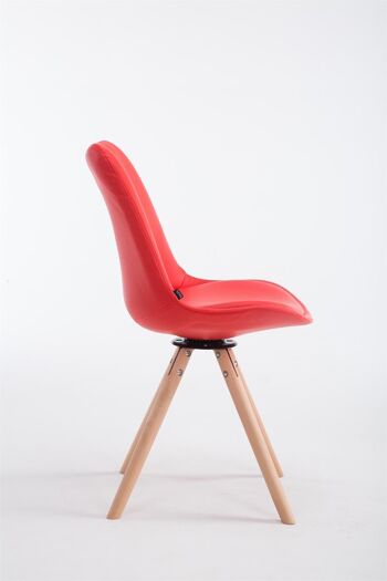 Martina Chaise visiteur Cuir artificiel Rouge 6x56cm 3