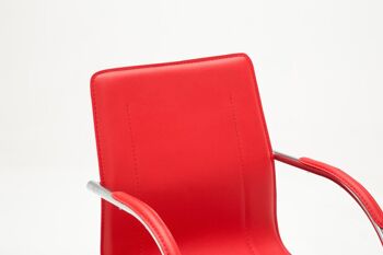 Perillo Chaise Visiteur Cuir Artificiel Rouge 6x52cm 5