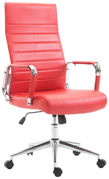 Pilinga Chaise de Bureau Cuir Artificiel Rouge 15x66cm 1