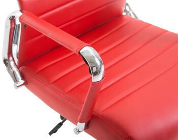 Pilinga Chaise de Bureau Cuir Artificiel Rouge 15x66cm 6