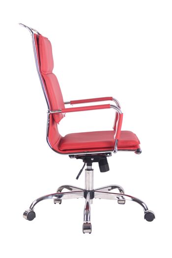 Scaglia Chaise de Bureau Cuir Artificiel Rouge 13x63cm 3