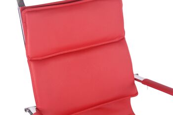 Scaglia Chaise de Bureau Cuir Artificiel Rouge 13x63cm 6