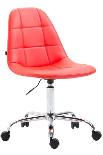 Tindari Chaise de Bureau Cuir Artificiel Rouge 7x56cm 1
