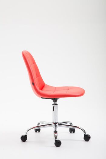 Tindari Chaise de Bureau Cuir Artificiel Rouge 7x56cm 2