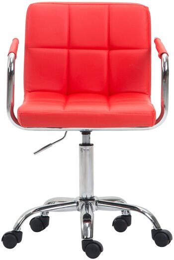 Chaise de Bureau Tubione Cuir Artificiel Rouge 9x44cm 2