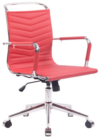Valpara Chaise de Bureau Cuir Artificiel Rouge 11x64cm 1