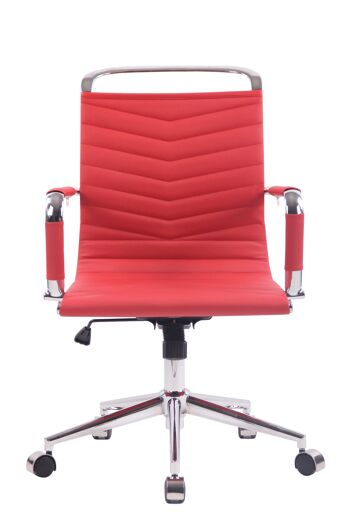 Valpara Chaise de Bureau Cuir Artificiel Rouge 11x64cm 2