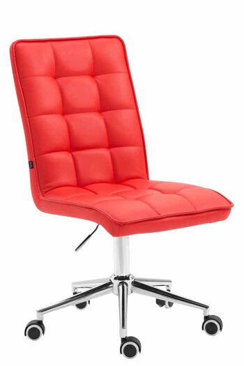 Vidorni Chaise de Bureau Cuir Artificiel Rouge 7x61cm 1