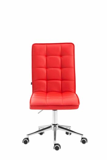 Vidorni Chaise de Bureau Cuir Artificiel Rouge 7x61cm 2
