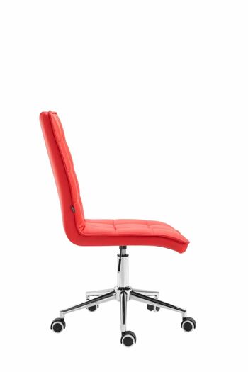 Vidorni Chaise de Bureau Cuir Artificiel Rouge 7x61cm 3
