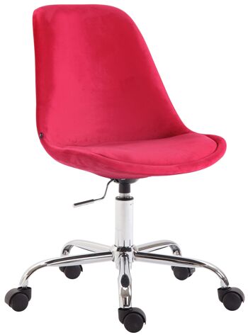 Mottola Chaise de Bureau Velours Rouge 11x54cm 1