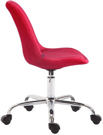 Mottola Chaise de Bureau Velours Rouge 11x54cm 2