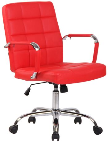 Chaise de Bureau Cetraro Cuir Artificiel Rouge 13x63cm 1