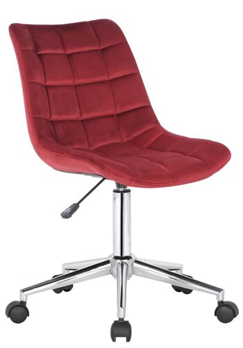 Laurito Chaise de Bureau Velours Rouge 7x62cm 1