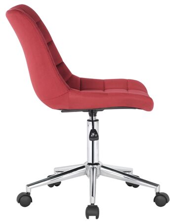Laurito Chaise de Bureau Velours Rouge 7x62cm 2