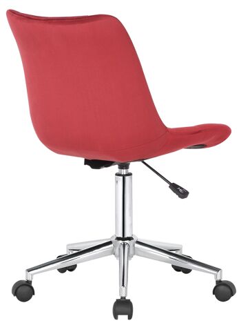 Laurito Chaise de Bureau Velours Rouge 7x62cm 3