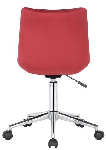 Laurito Chaise de Bureau Velours Rouge 7x62cm 4