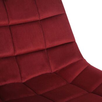 Laurito Chaise de Bureau Velours Rouge 7x62cm 5