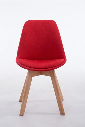 Chaise de salle à manger Portici tissu rouge 6x55cm 1