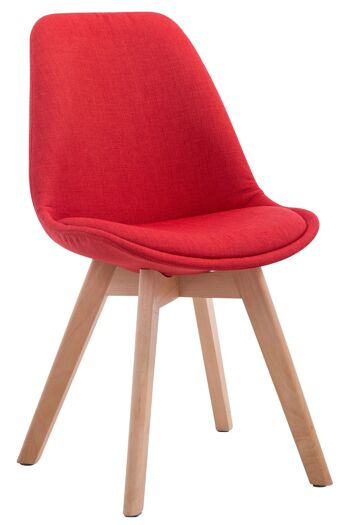 Chaise de salle à manger Portici tissu rouge 6x55cm 3