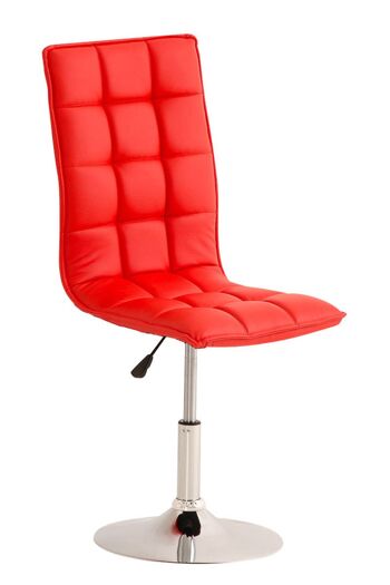 Tornolo Chaise de salle à manger Cuir artificiel Rouge 7x56cm 9
