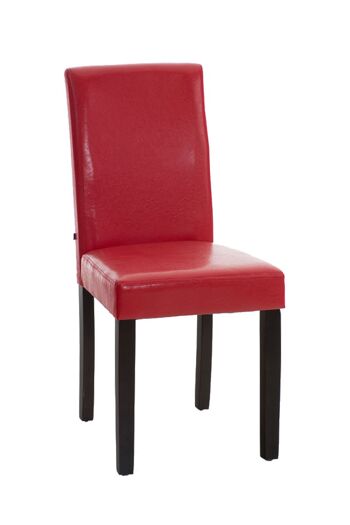 Vergato Chaise de salle à manger Cuir artificiel Rouge 6x47cm 1