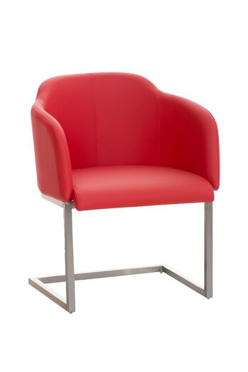 Gorizia Chaise de Salle à Manger Cuir Artificiel Rouge 10x46cm