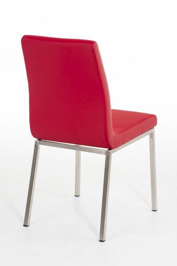 Pasiano Chaise de Salle à Manger Cuir Artificiel Rouge 7x50cm 4