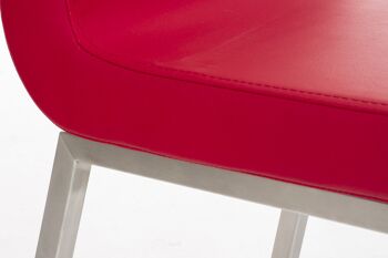 Pasiano Chaise de Salle à Manger Cuir Artificiel Rouge 7x50cm 5