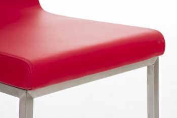 Pasiano Chaise de Salle à Manger Cuir Artificiel Rouge 7x50cm 6