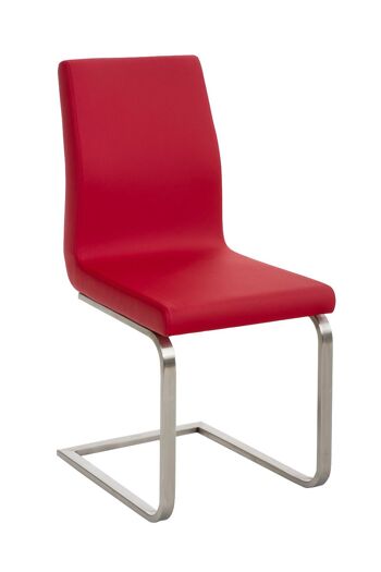 Venzone Chaise de salle à manger Cuir artificiel Rouge 6x50cm 1
