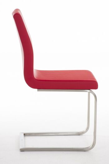 Venzone Chaise de salle à manger Cuir artificiel Rouge 6x50cm 2