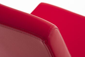 Venzone Chaise de salle à manger Cuir artificiel Rouge 6x50cm 3