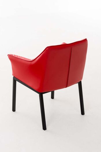 Argegno Chaise de salle à manger Cuir artificiel Rouge 13x63cm 4
