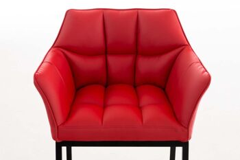 Argegno Chaise de salle à manger Cuir artificiel Rouge 13x63cm 5
