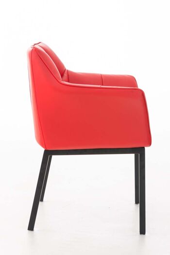 Argegno Chaise de salle à manger Cuir artificiel Rouge 13x63cm 10