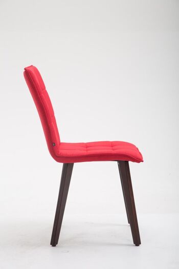 Gambolò Chaise de salle à manger Tissu Rouge 6x52cm 3