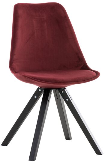 Azeglio Chaise de salle à manger Velours Rouge 5x59cm 1