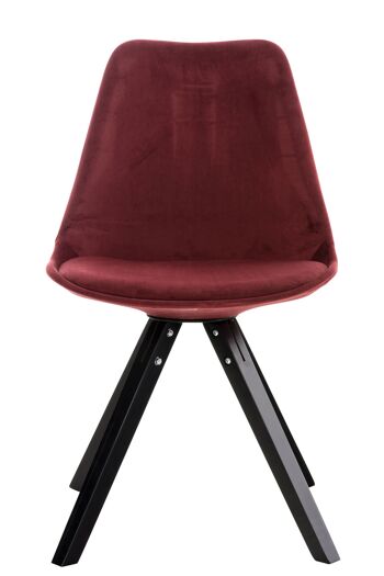 Azeglio Chaise de salle à manger Velours Rouge 5x59cm 2