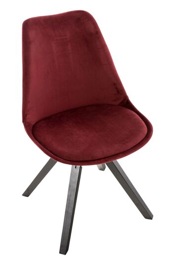 Azeglio Chaise de salle à manger Velours Rouge 5x59cm 3