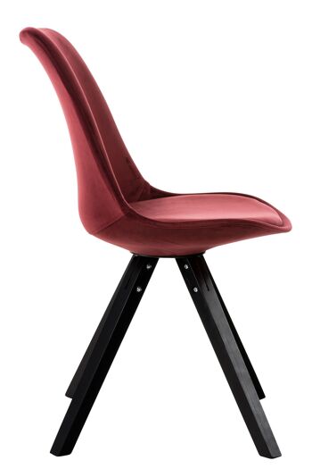 Azeglio Chaise de salle à manger Velours Rouge 5x59cm 4
