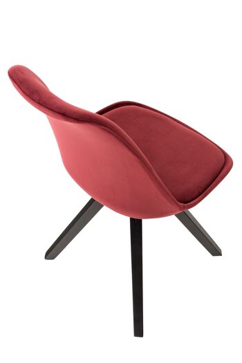 Azeglio Chaise de salle à manger Velours Rouge 5x59cm 5