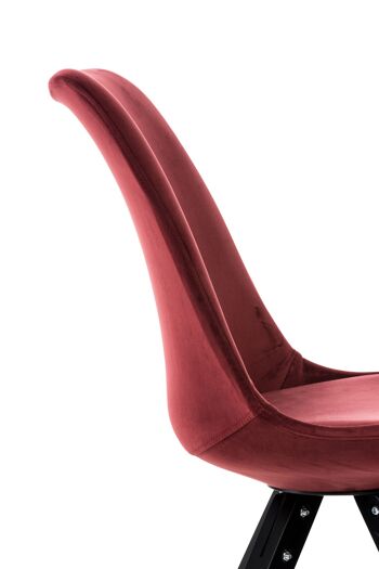 Azeglio Chaise de salle à manger Velours Rouge 5x59cm 6
