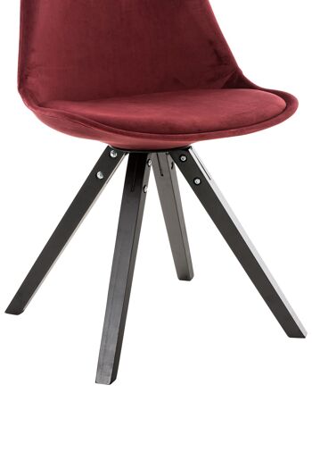 Azeglio Chaise de salle à manger Velours Rouge 5x59cm 7