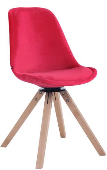 Dorgali Chaise de salle à manger Velours Rouge 6x56cm
